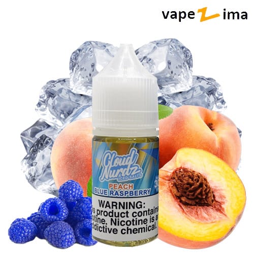 Cloud-Nurdz-PEACH-BLUE-RASPBERRY-Iced-Salt سالت هلو تمشک آبی یخ کلود نوردز