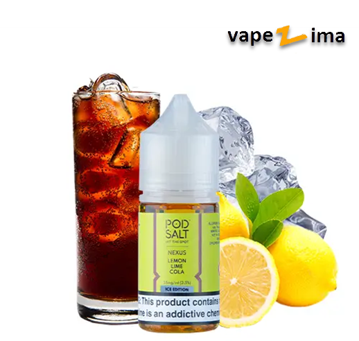 POD-SALT-NEXUS-LEMON-LIME-COLA-ICE- سالت نوشابه لیموناد یخ پادسالت Pod Salt Nexus Lemon Lime Cola Ice